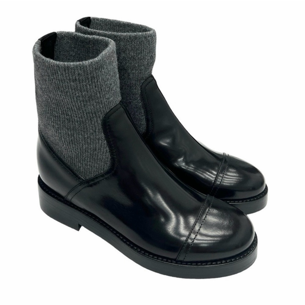 J.Crew Rib-cuff boots in Italian leather Black Size 10 NWB - Picture 3 of 9